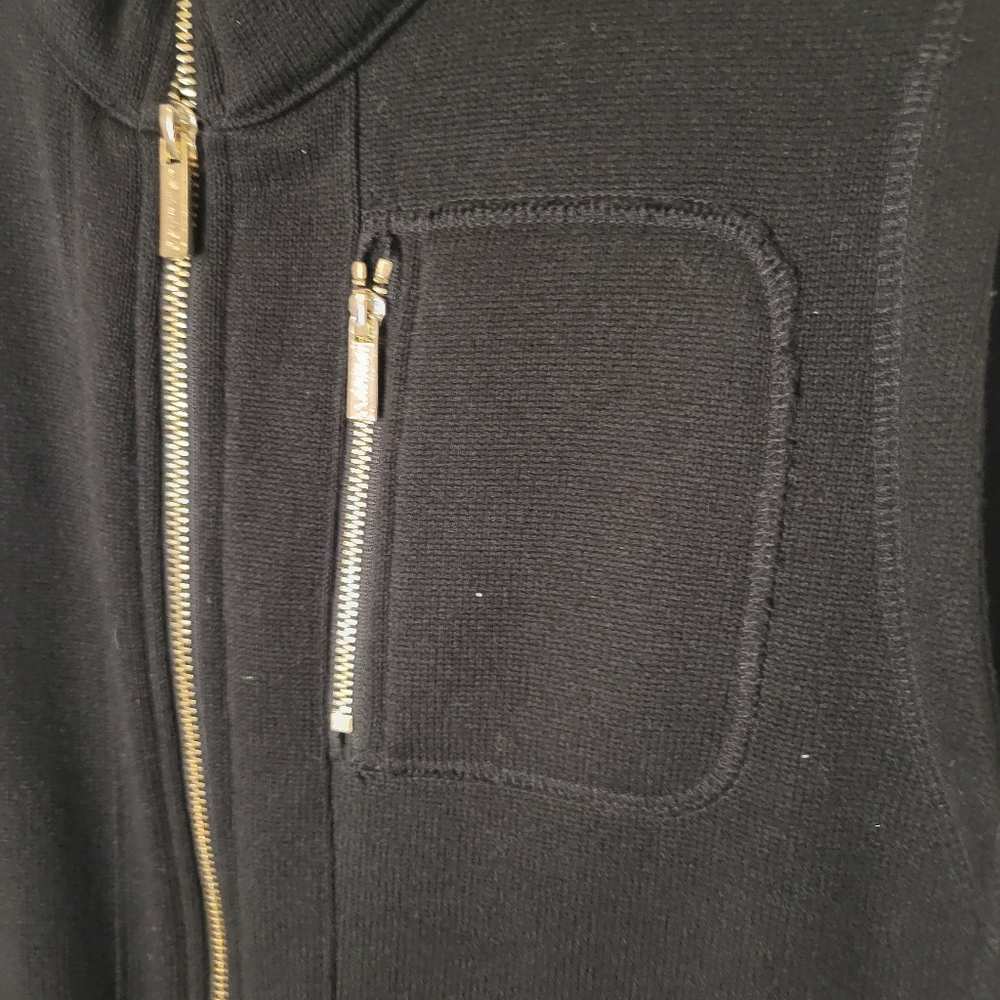 Calvin Klein Black Fleece Vest With Gold Zipper - Picture 6 of 7